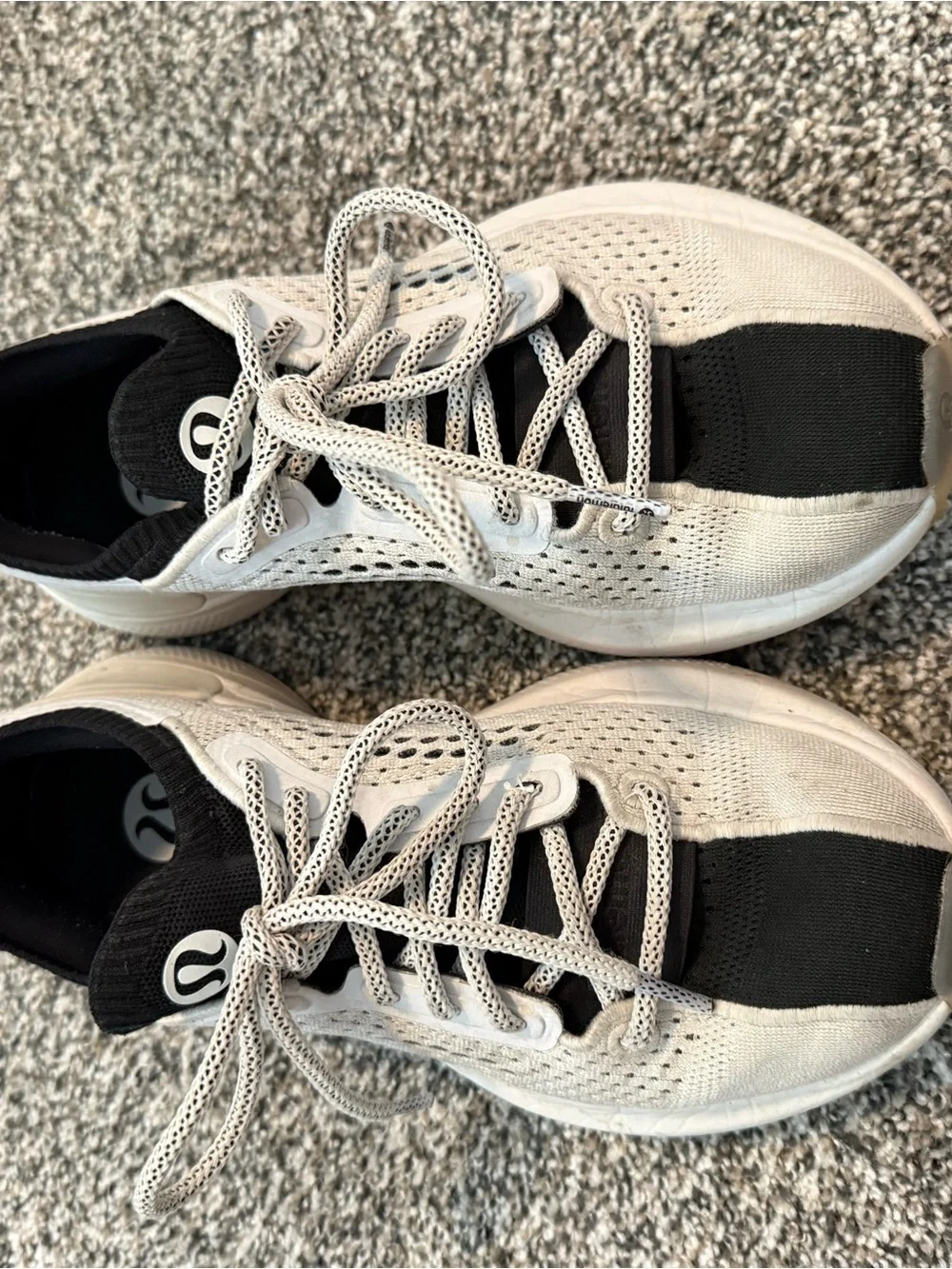Women's Chunky Knit Trainer Sneakers in Cream and Black
